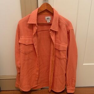 BDG Urban Outfitters Coral Textured Button Up Shirt Jacket Oversized